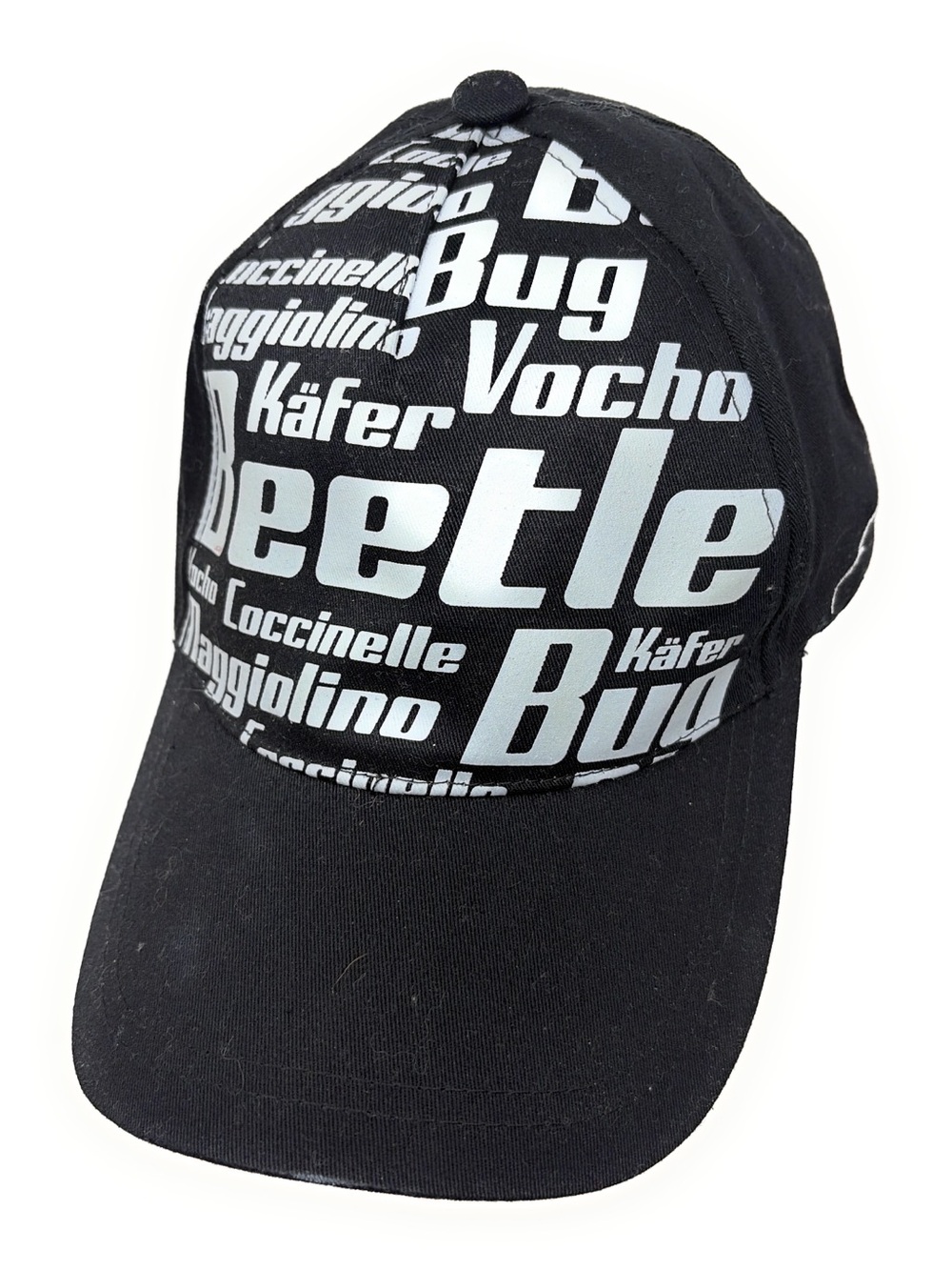 Volkswagen RARE Bug Beetle Strapback Cap Hat Black Gray German Words DriverGear